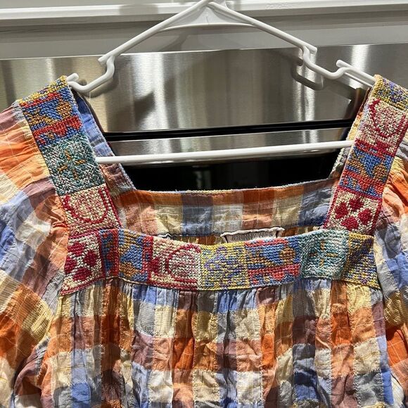 Johnny Was Workshop Petunia Square Neck Park Blouse Boho Chic W18823 - Picture 6 of 11